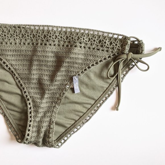 Abercrombie & Fitch Other - Abercrombie & Fitch Olive Crochet Bikini Bottoms L